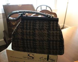 Vintage Roger Van S. Brown Tweed/ Wool Handbag