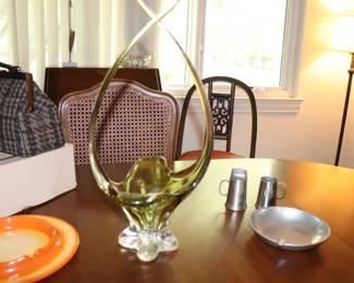 Mid Century Chalet Glass Basket