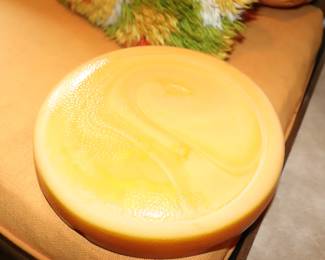 Vintage LE Smith Orange Bittersweet Round Glass Ashtray