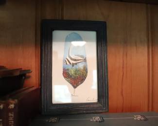 Vintage Art Deco Hand painted Feathe