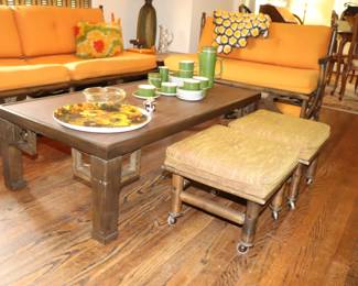 MCM Bamboo Foot Stools