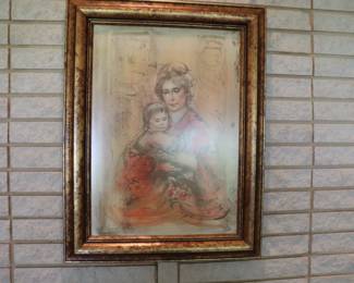 Edna Hibel Elsa and child framed