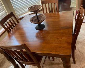 Solid Wood Dining Table with Four Chairs
