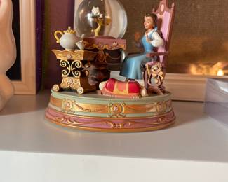 Disney Beauty and The Beast Belle Mini Snow Globe "Be Our Guest" Rare 