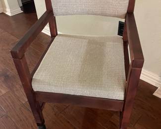 Solid Wood upholstered Rolling Desk Chair