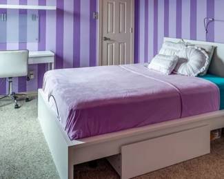 Full Bed Headboard, drawer and frame, Desk (Mattress Not available) 