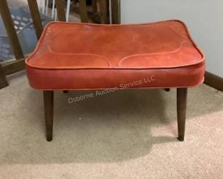 Mid Century Modern orange foot stool
