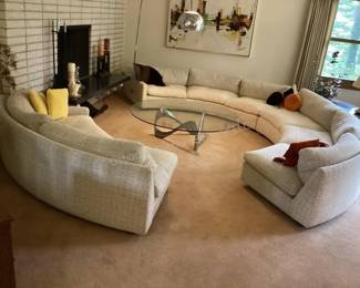 3 piece Thayer Coggin circular sofa