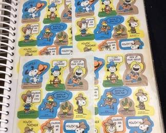 Vintage sticker collection in albums