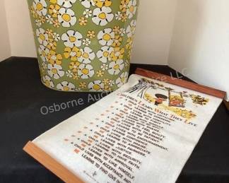 Vintage MCM Daisy wastebasket