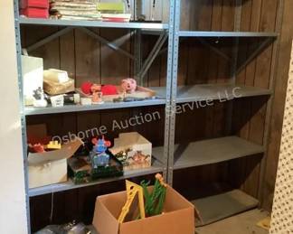Shelving units & vintage toys