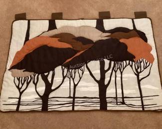MCM forest print fabric wall hanging