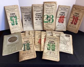 Railroad time table booklets