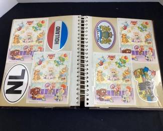 Vintage sticker collection in albums