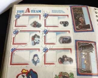 Vintage sticker collection in albums
