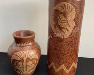 Kokopelli pottery vases
