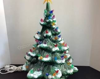 Vintage ceramic lighted Christmas tree