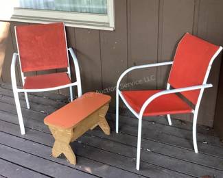 Patio chairs, bench