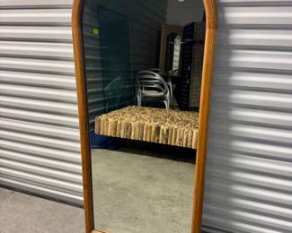 67 TallArchedWallMirrorWSolidOakFrame