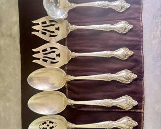 119 LuntSterlingSilverEloquencePatternServingUtensils6Pc492g