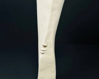 49 SignedWhiteStonewareFaceVasewEyesLipsDetail