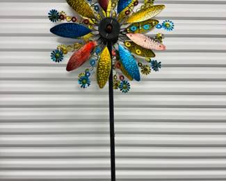 9 Large76ColorfulMetalSpinningYardArtFlower