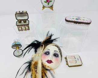 94 5LimogesFrancePorcelainBoxesUniqueCreationsMask