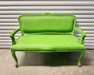 57 JSPRModernLimeGreenBenchRubberCoatedFrameGreatCondition