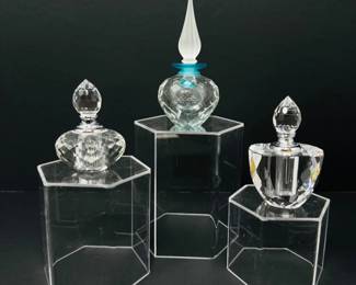 50 SwarovskiCrystalFlacon2EtchedFacetedCrystalPerfumeBottles