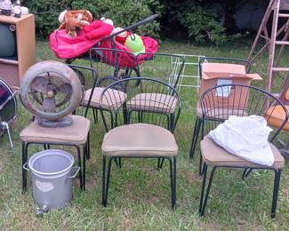 six mid-century chairs