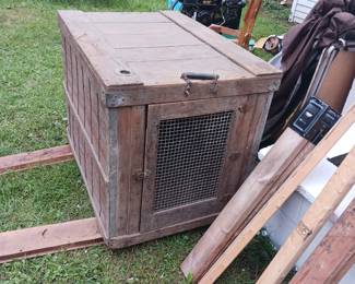 Steamship dog crate back in Titanic days