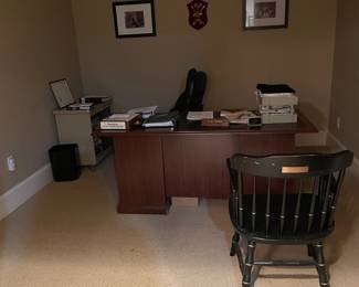 office desk , Furman college chair, metal file cabinet (there are 3 large metal file cabinets )