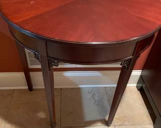 half round table another great foyer piece or even used as a sofa table would be excellent
