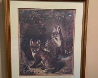 Beautifully matted and framed foxes