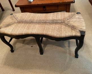 rush seat wooden bench from Ballard Designs