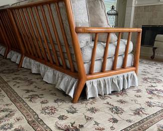 MCM three piece freshly recovered couch. there are so many uses for this gorgeous sofa and like many pieces in the sale absolutely new upholstery with firm new cushions
