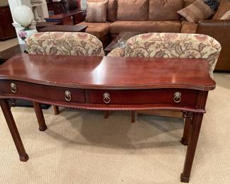 sofa table, pair of upholstered chairs like new