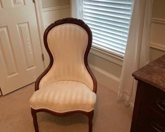 antique freshly upholstered chair