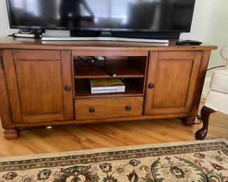 Entertainment stand and large flat screen TV