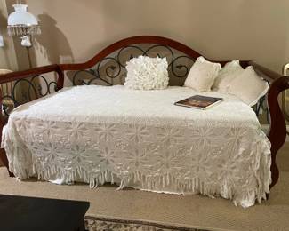 metal and wood pull out bed