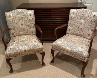Newly upholstered occasional chairs and modern style 6 drawer dresser