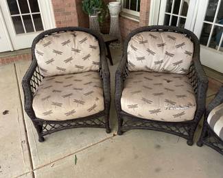 2 Brown Jordan wicker chairs