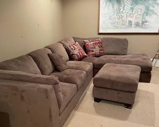 Sectional with chaise and ottoman in good condition