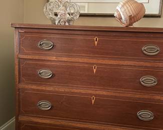 Four draw dresser with inlaid detail…. this is such an impressive piece and in good condition!