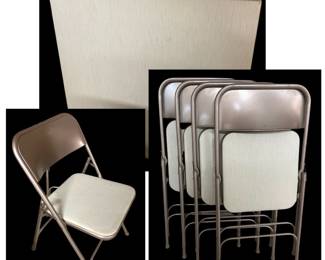 Card Table Four Folding Chairs by Samsonite