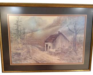 30 X 21 Framed The Blacksmith Shop Print By Ben Hampton