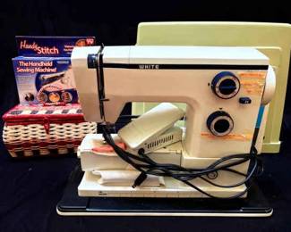 White Sewing Machine, Sewing Notions, And Handheld Sewing Machine