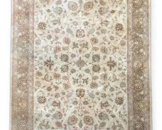 010 11.5 x 8.5 ft Large Wool Area Rug in Fawn Florals