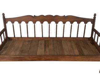 Antique Wooden Spool Bed Bench