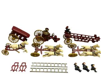 Vintage Cast Iron Firefighter Toys
